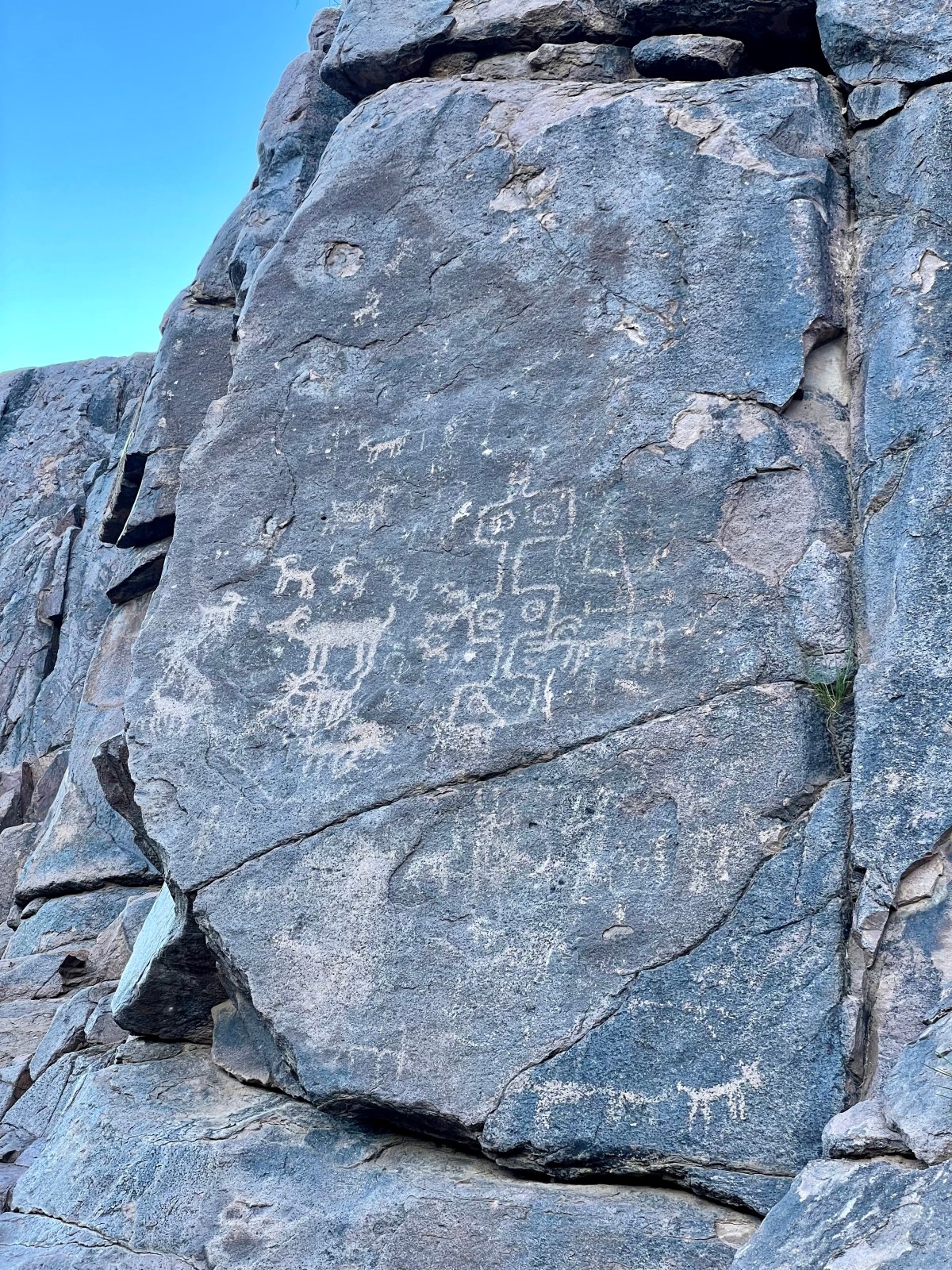 Native American Petroglyphs in Hieroglyphic Canyon in the Superstition Wilderness Area of Tonto National Forest