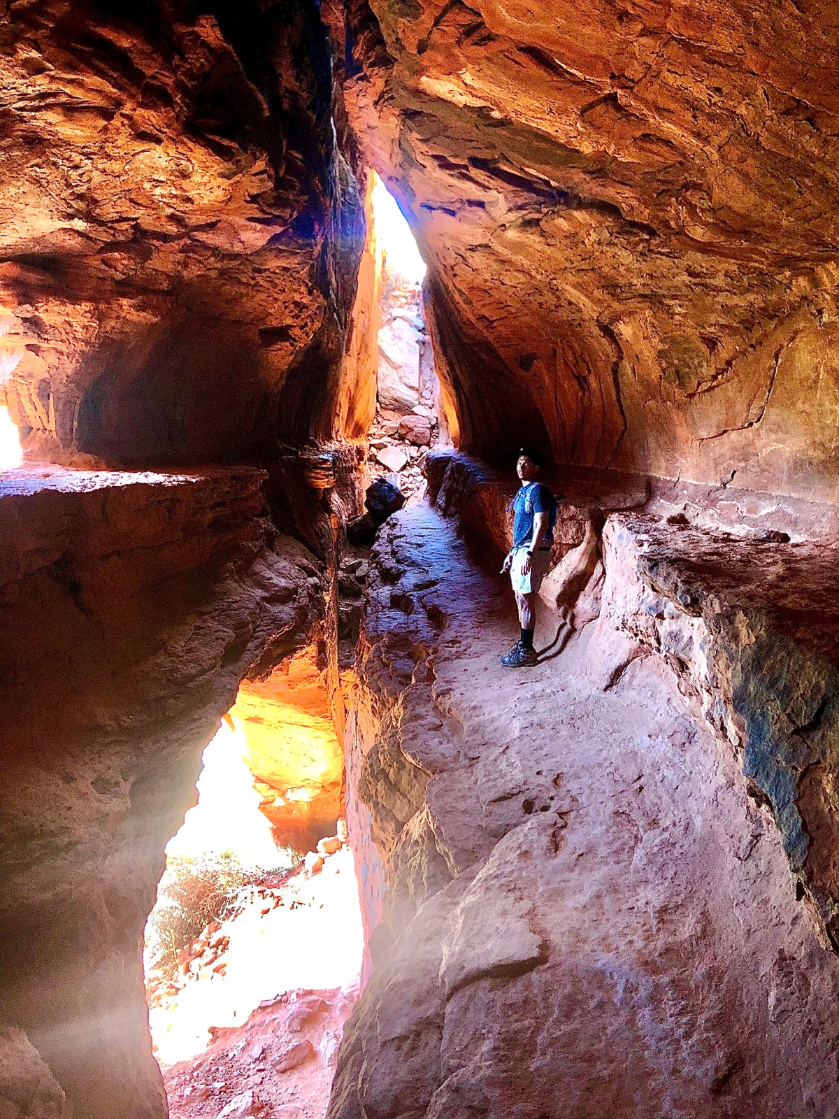 Sedona Hike, Brins Mesa and Soldier Pass Loop. Red Rock Ranger District. Solider Pass Cave