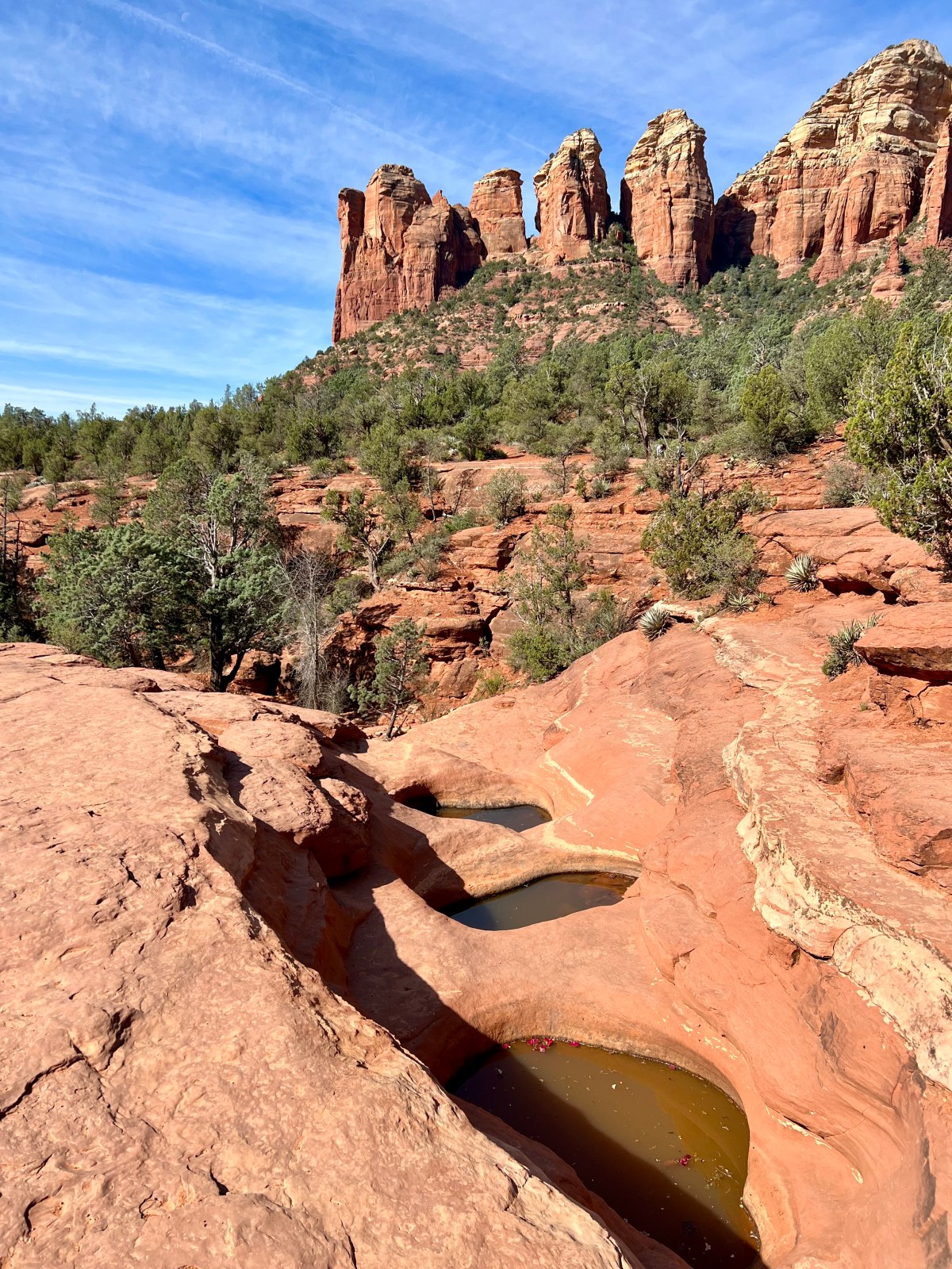 Sedona Hike, Brins Mesa and Soldier Pass Loop. Red Rock Ranger District. Seven Sacred Pools