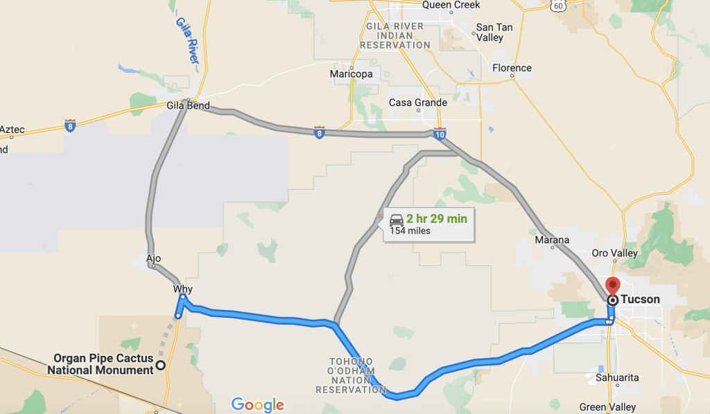 Organ Pipe Cactus to Tucson