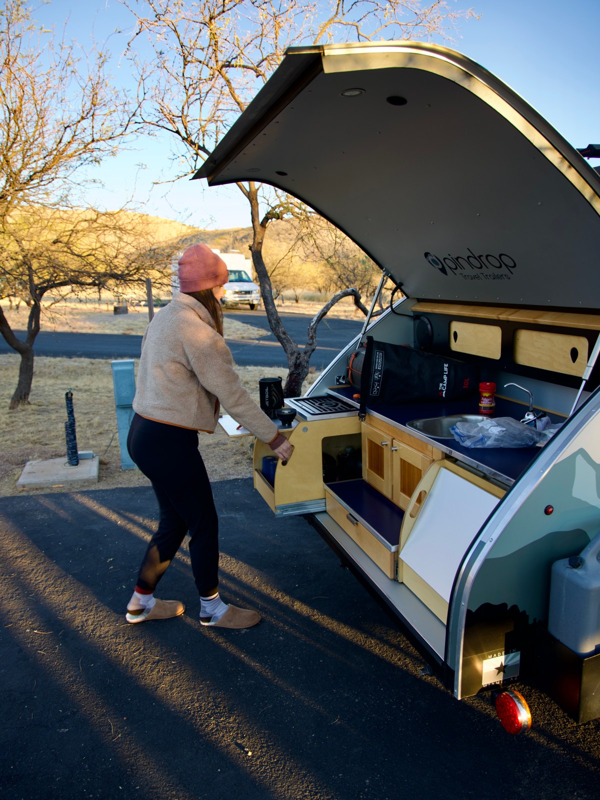 Camping with our Pin Drop Trailer at Kartchner Caverns State Park
