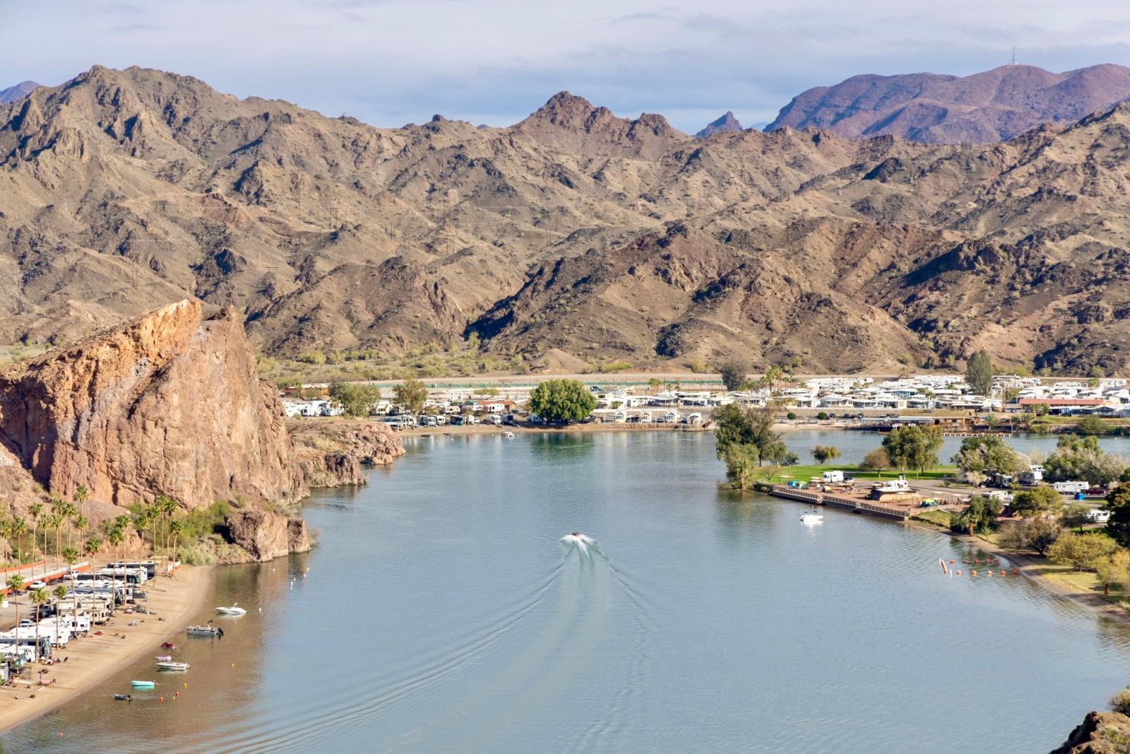 Colorado River views from hiking at Buckskin Mountain State Park