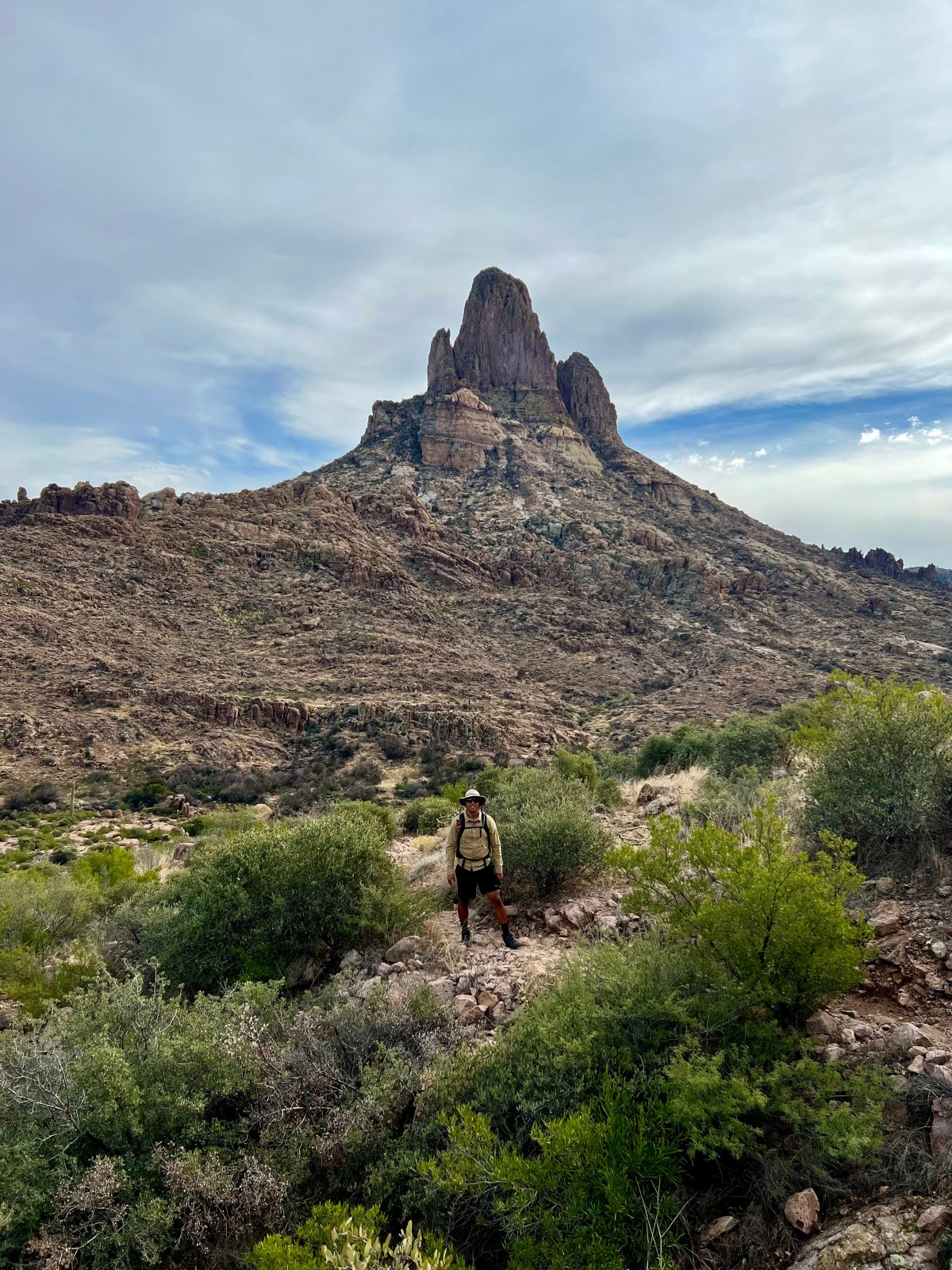 Profile View of Weavers Needle on Peralta Trail in the Superstition Wilderness