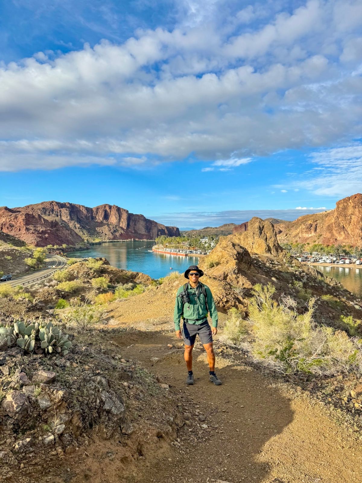 Hiking Lightening Bold Trail at Buckskin Mountain State Park