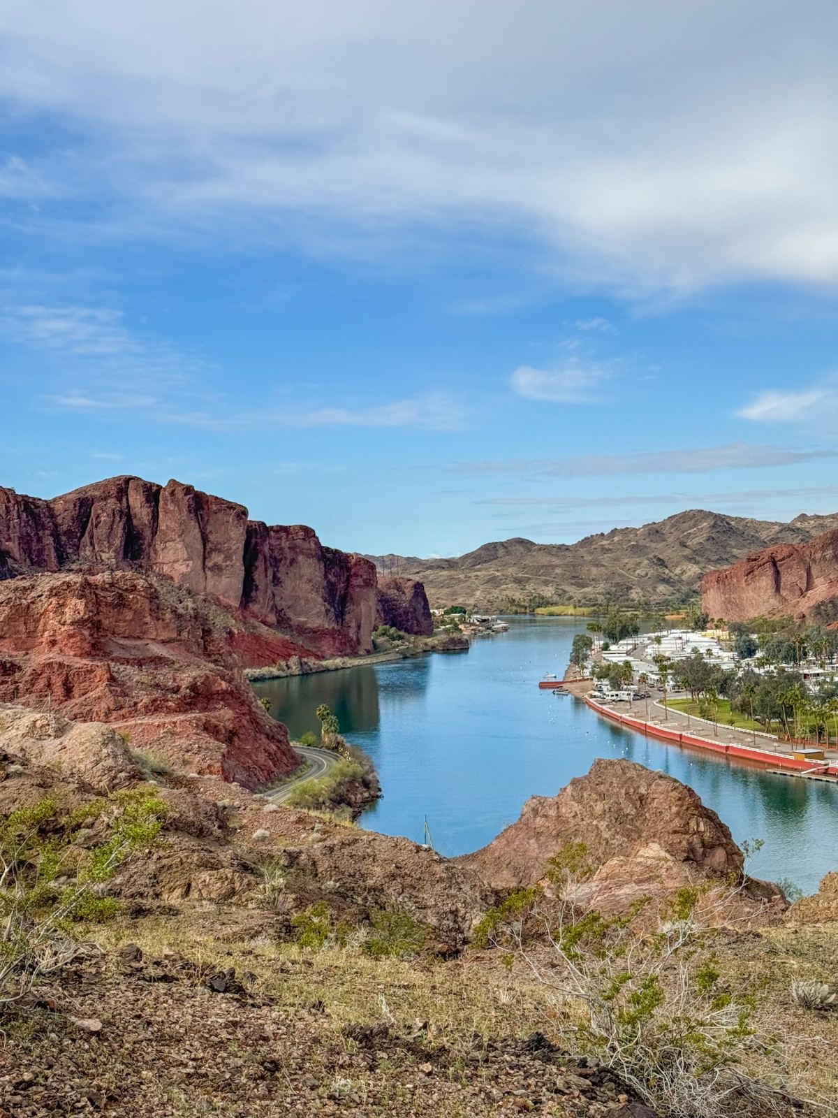 Hiking Lightening Bold Trail at Buckskin Mountain State Park