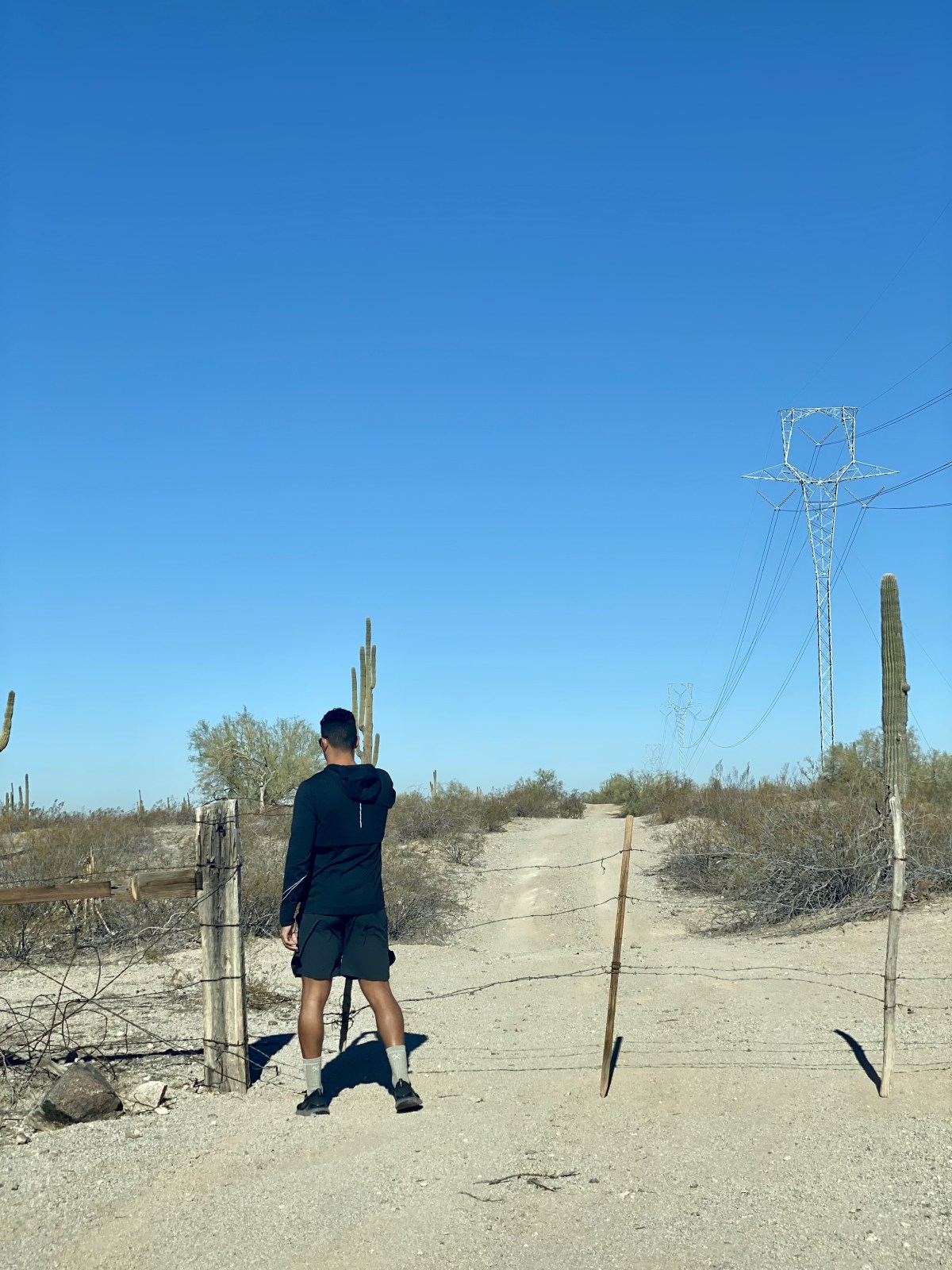 The road to Quartz Peak Trail in the Sierra Estrella Wilderness