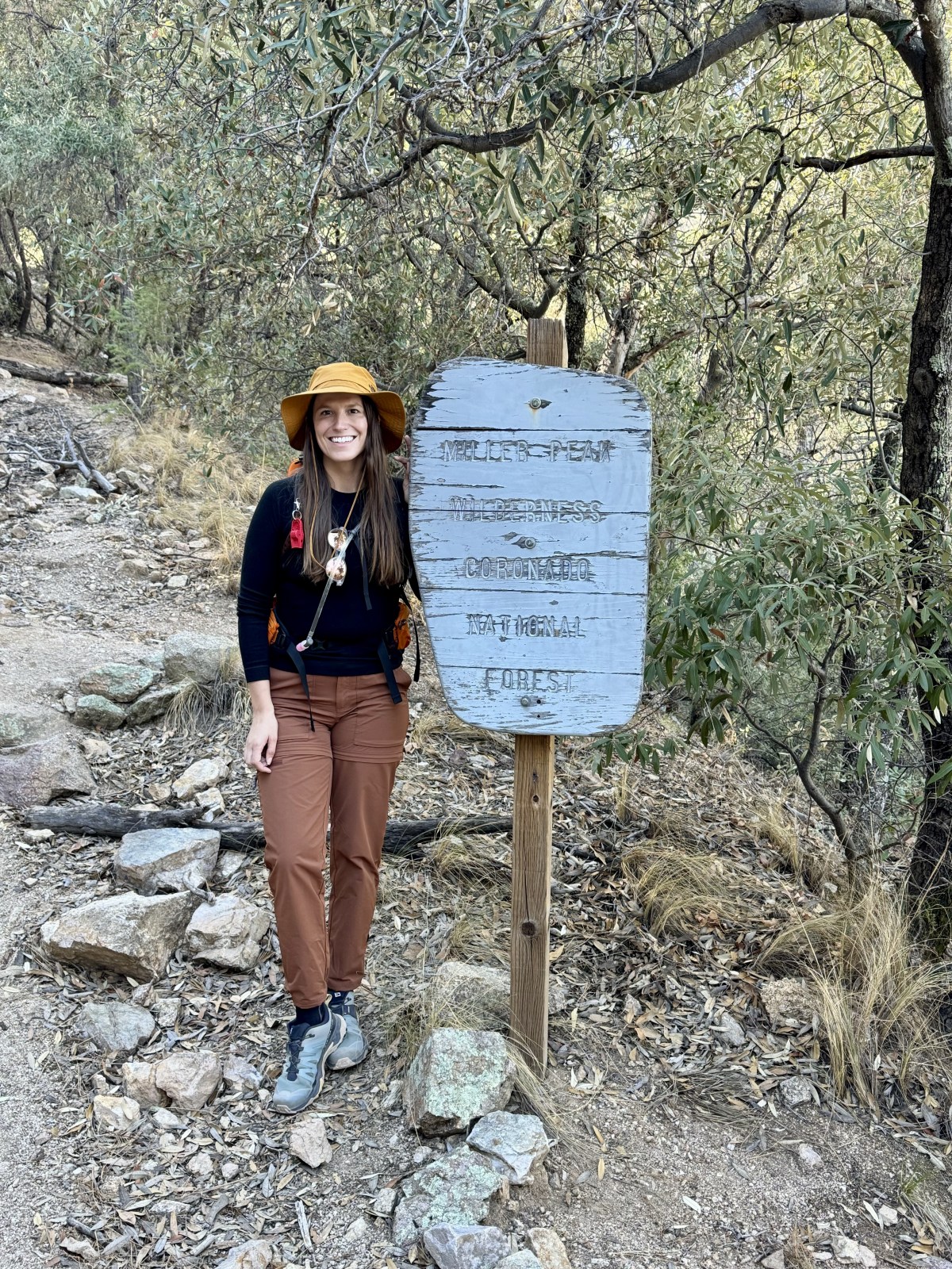 Lauren hiking to the Ramsey Canyon viewpoint