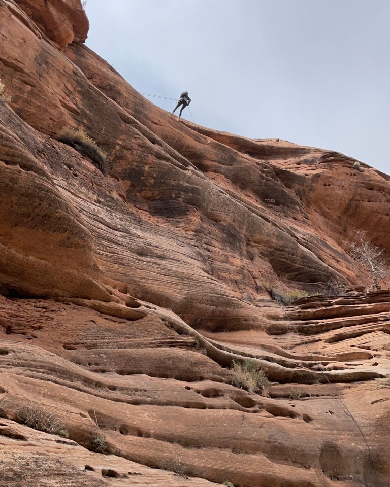 Rappelling after the Via Ferrat Tour in Kanab, Utah