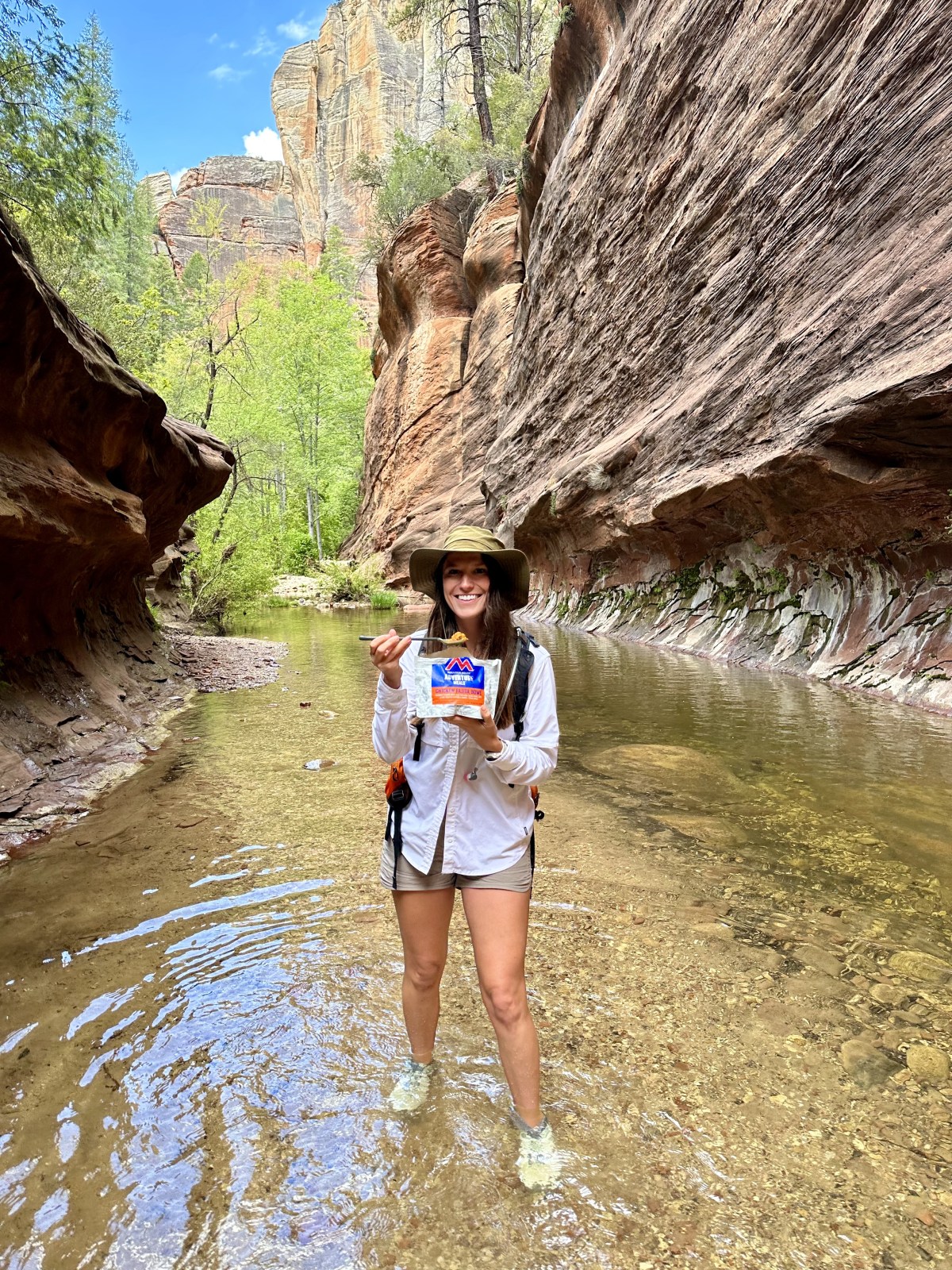 Lauren wearing summer hiking water shoes