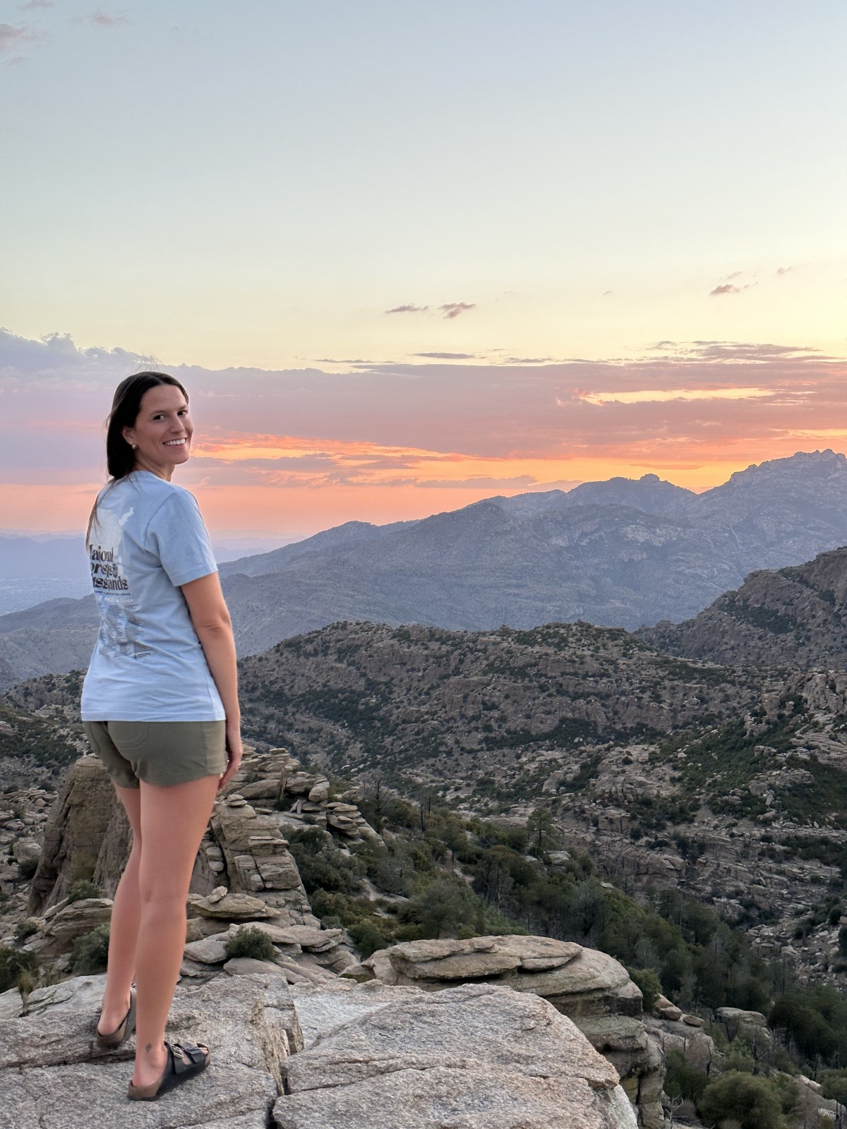 Lauren wearing summer hiking sandals