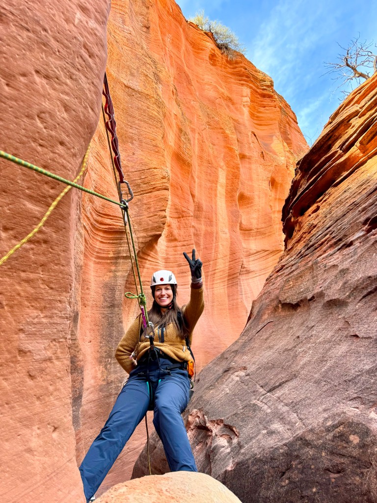 Roam Outdoor Adventure guided slot canyon rapelling tour near Orderville, Utah