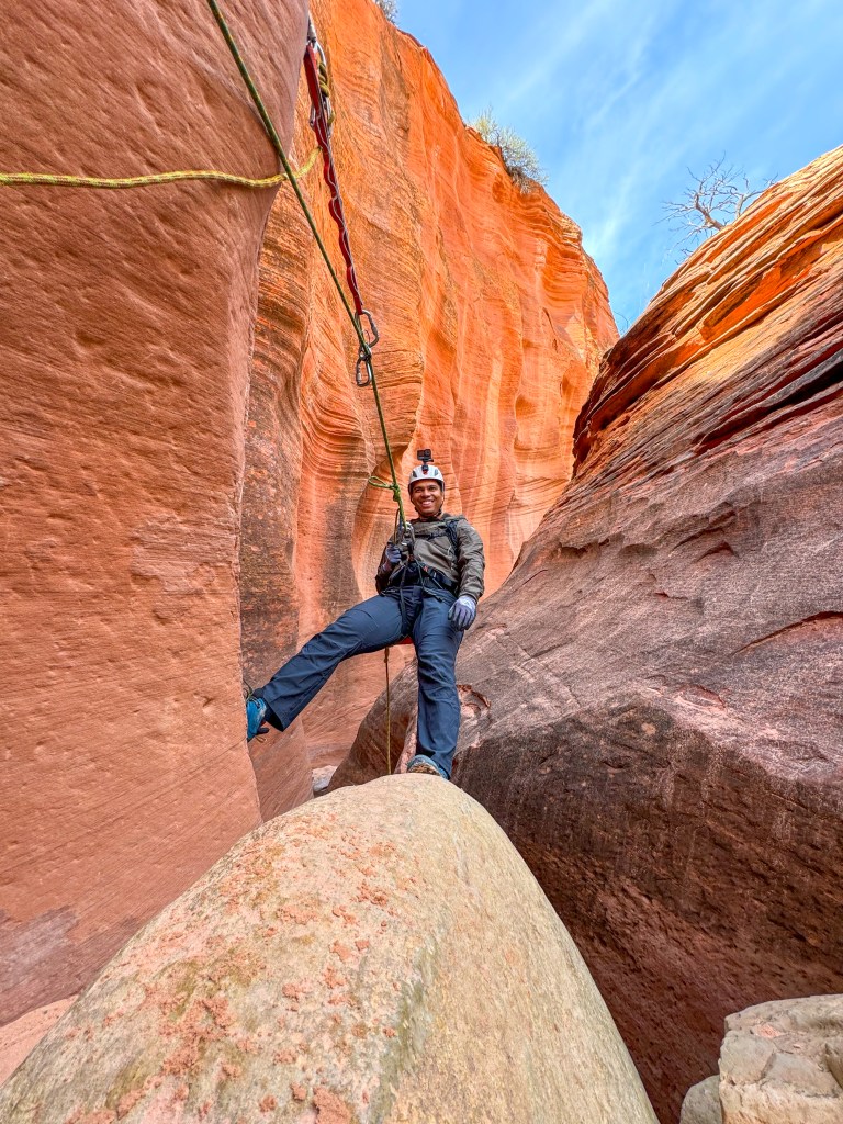 Roam Outdoor Adventure guided slot canyon rapelling tour near Orderville, Utah