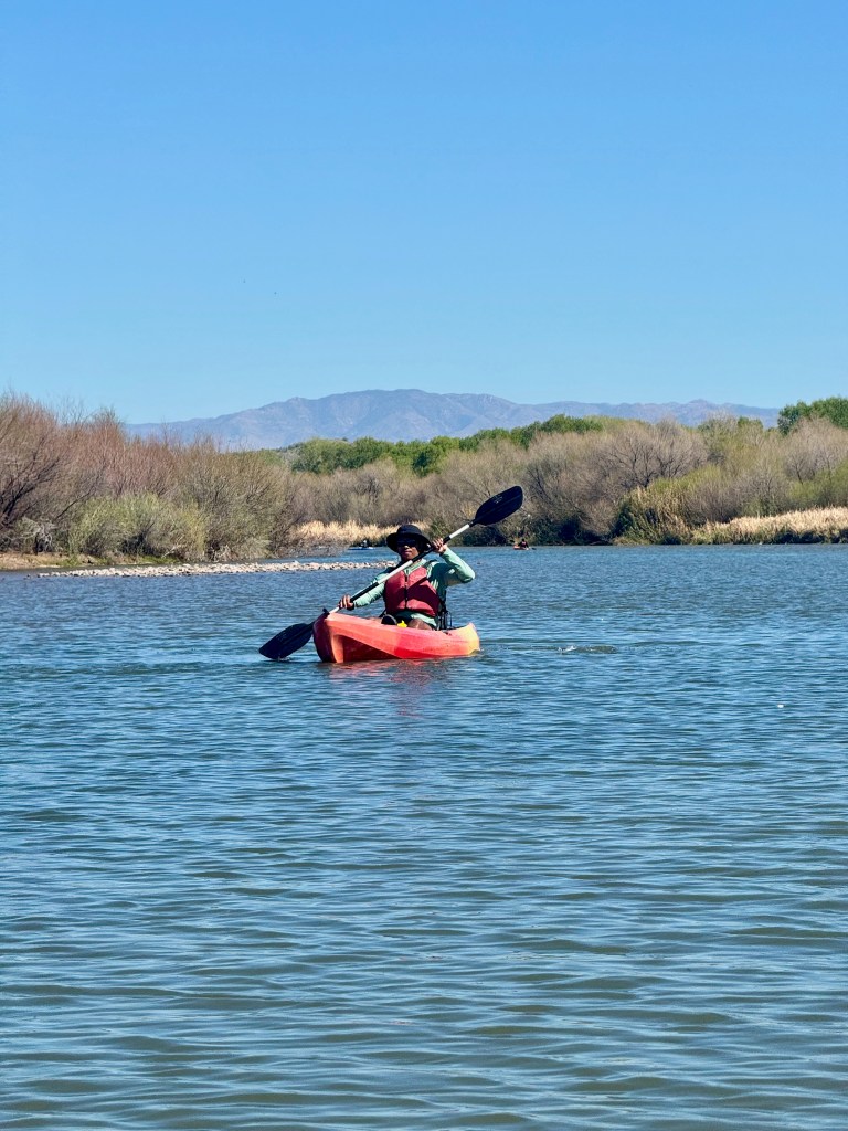 Owen wearing Mountain House sun shirt