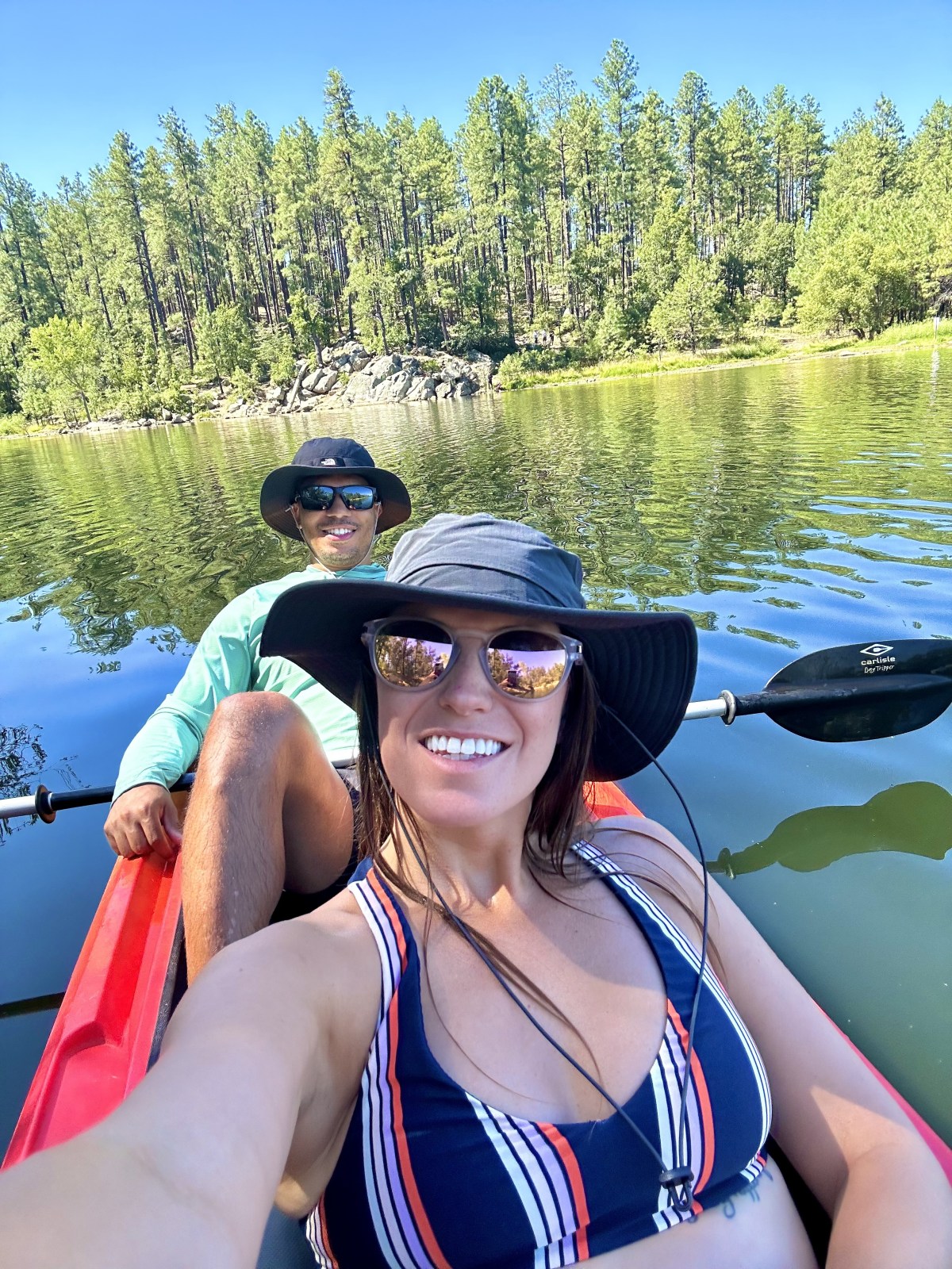 Lauren wearing summer hiking sunglasses