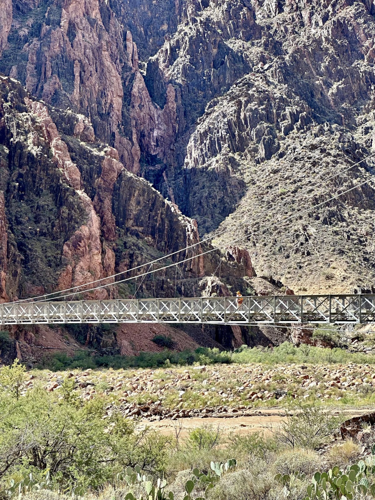 Rim to Rim hike of the Grand Canyon - Crossing the Colorado River on Silver Bridge