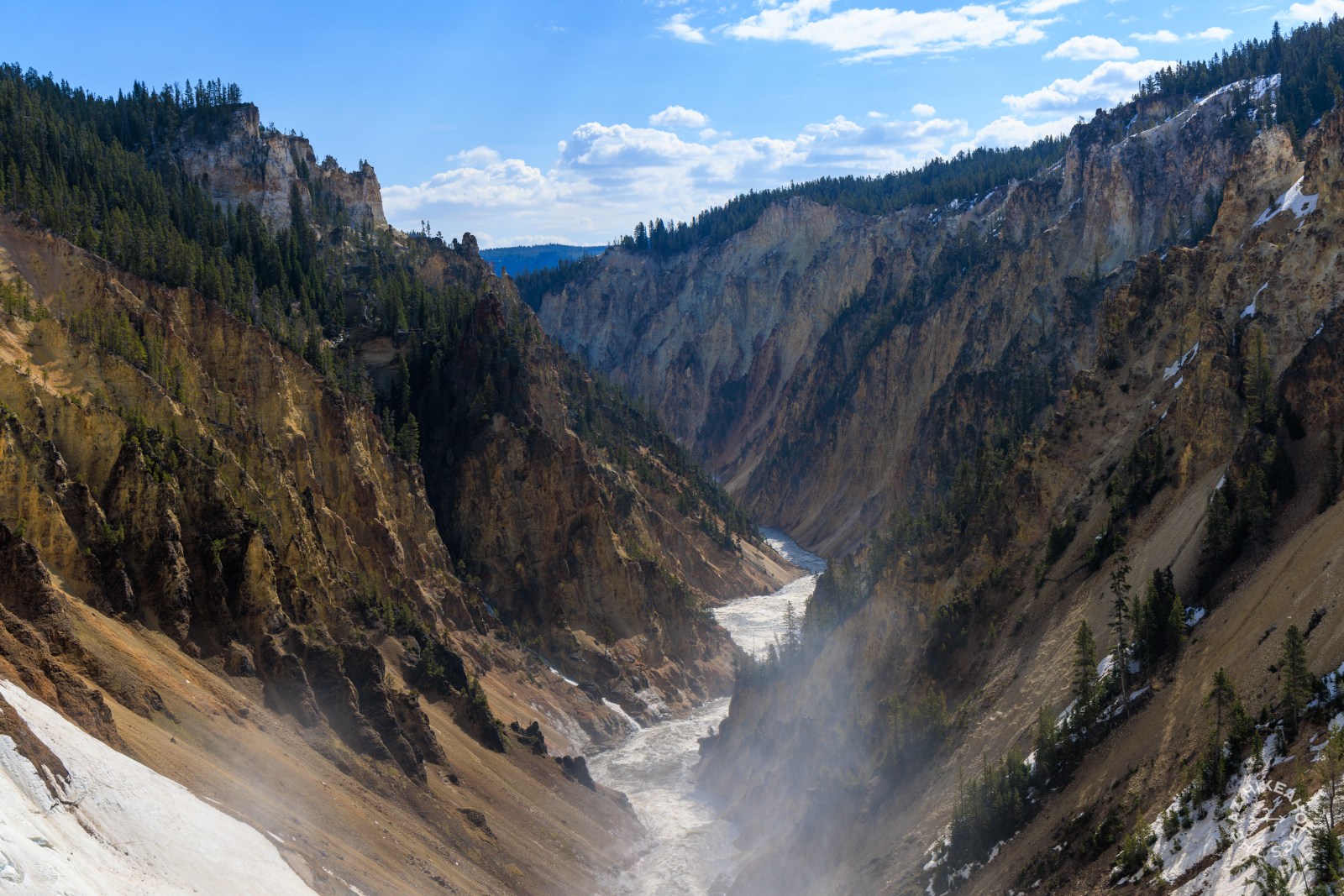 View from Brink of Lower Falls in the Grand Canyon of Yellowstone