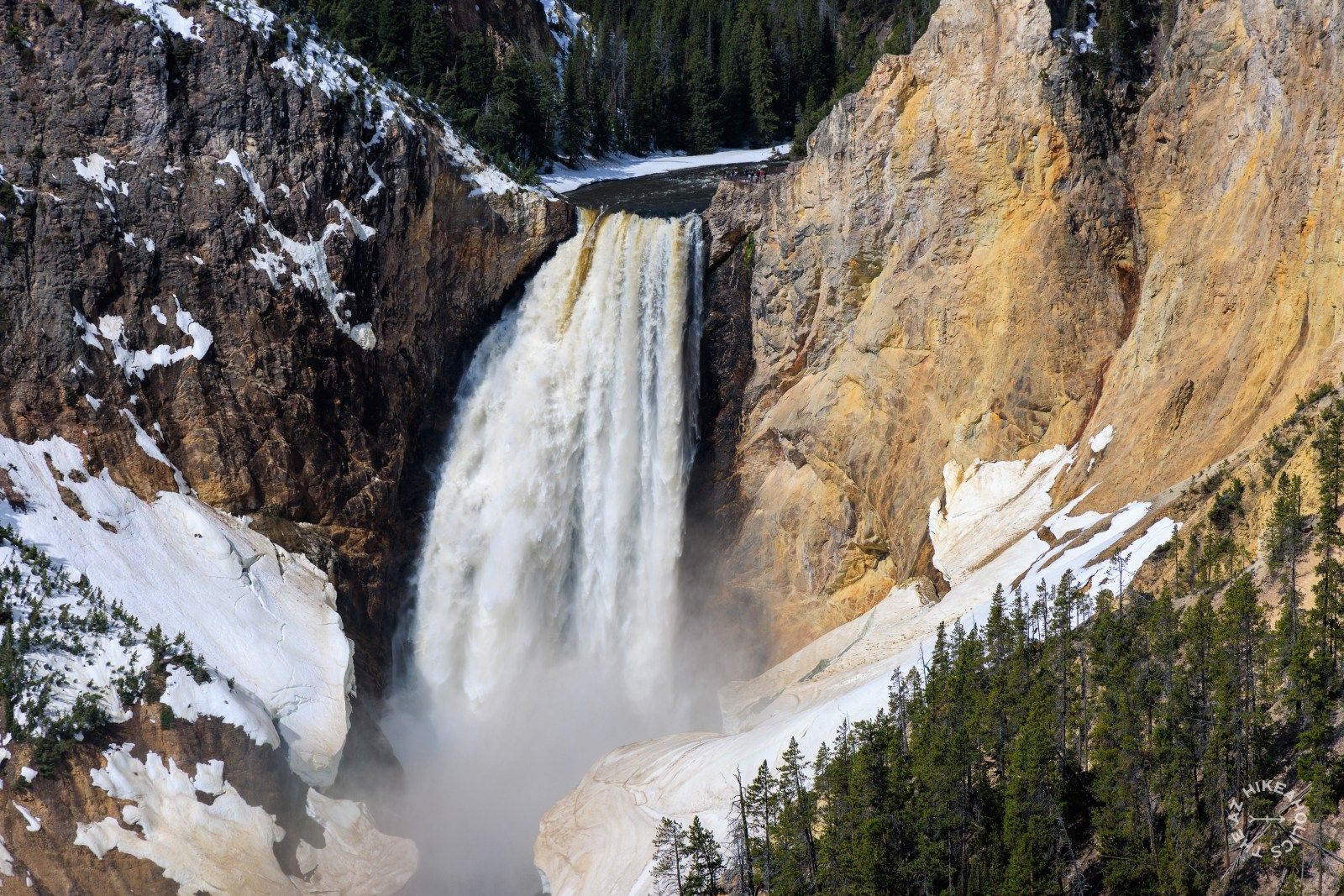 Lower Falls at Grand Canyon of the Yellowstone seen from the North Rim drive lookouts