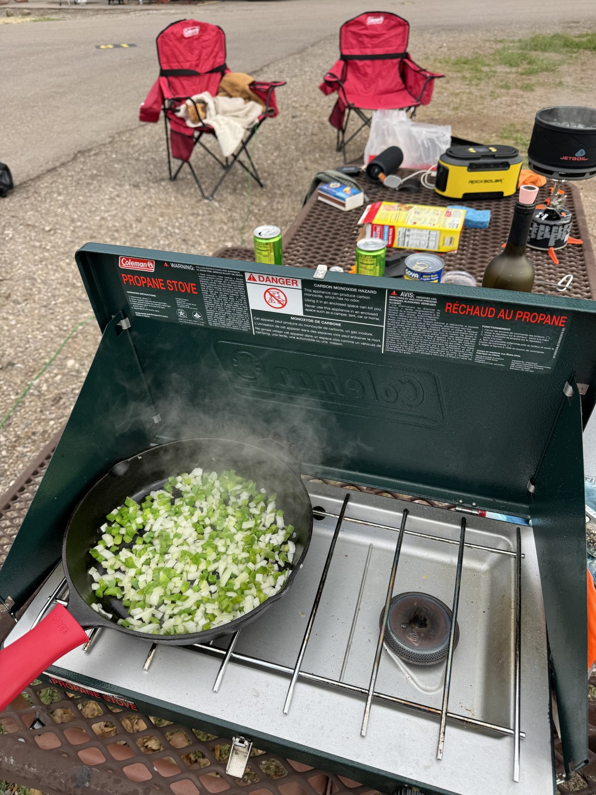 Easy vegetarian camping meal