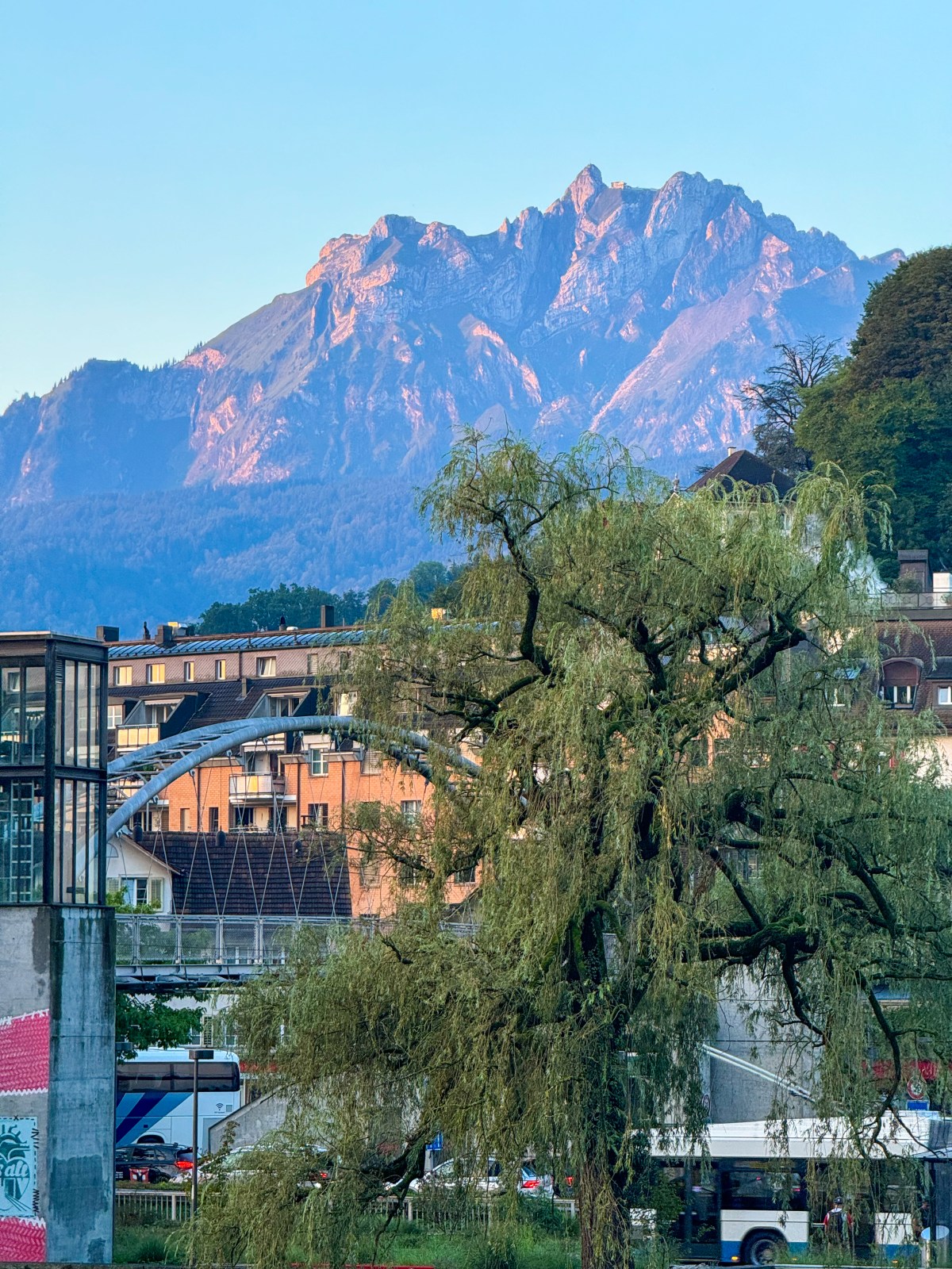 View of Mt. Pilatus from Hotel Karl, Lucerne, Switzerland