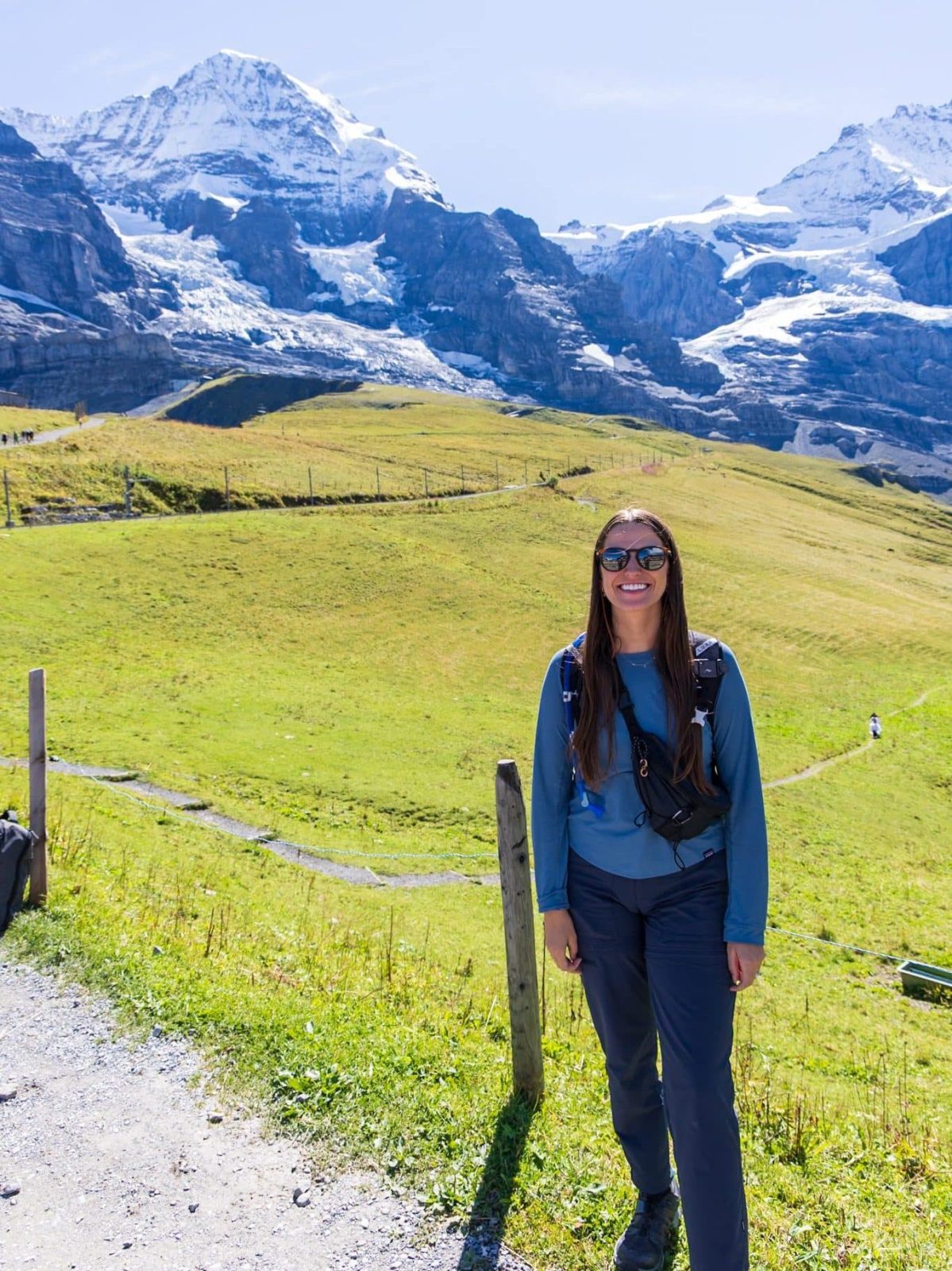 Lauren at Kleine Scheidegg with Top of Europe in the background