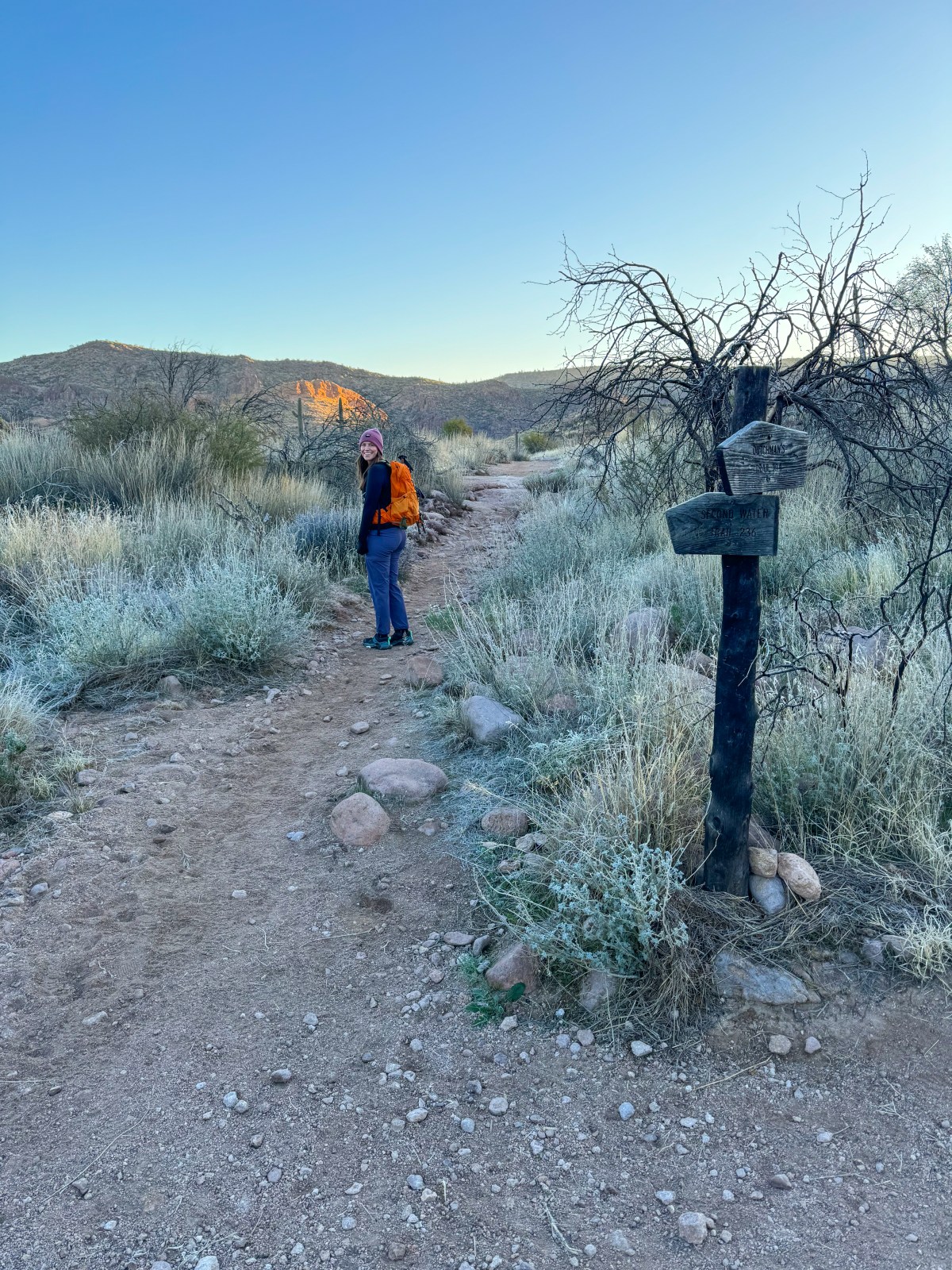 Intersection of Dutchman Trail and Second Water Trail in the Superstition Wilderness of Tonto National Forest