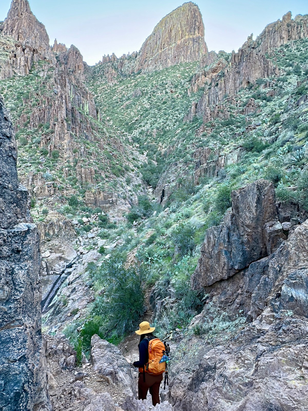 Siphon Draw Trail hike to Flatiron in the Superstition Wilderness of Tonto National Forest