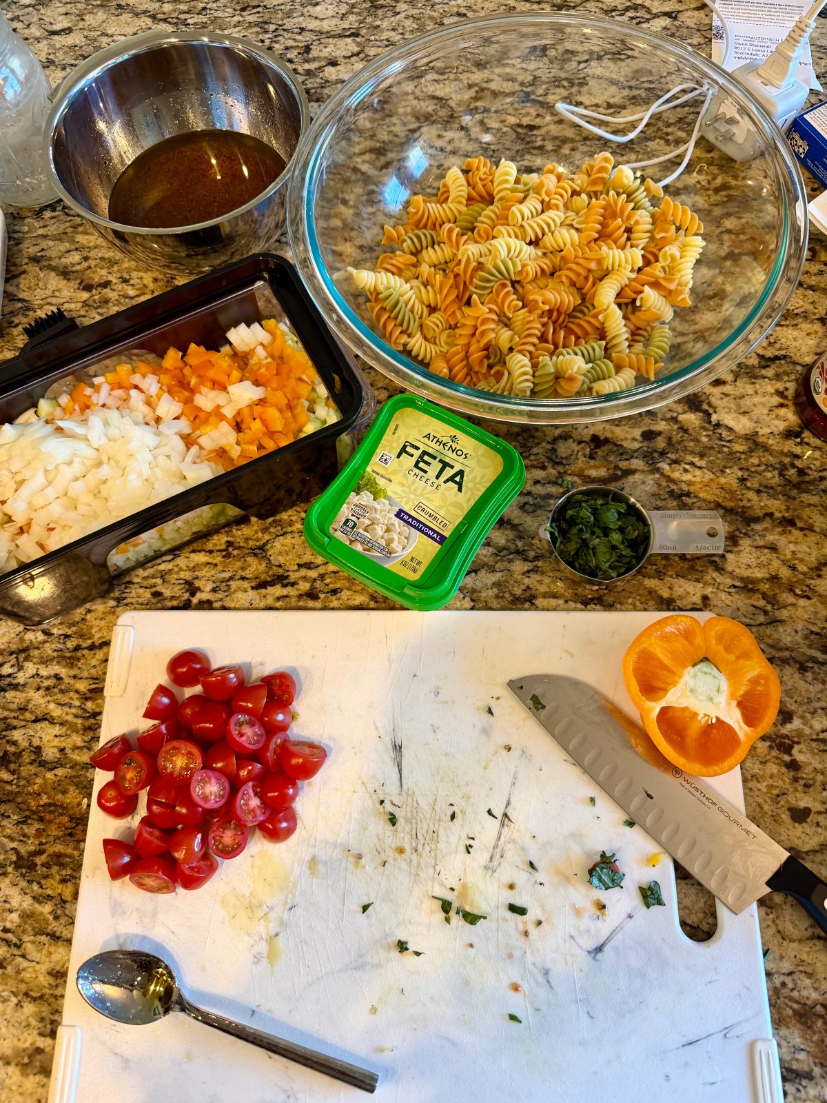 Vegetarian camping lunch